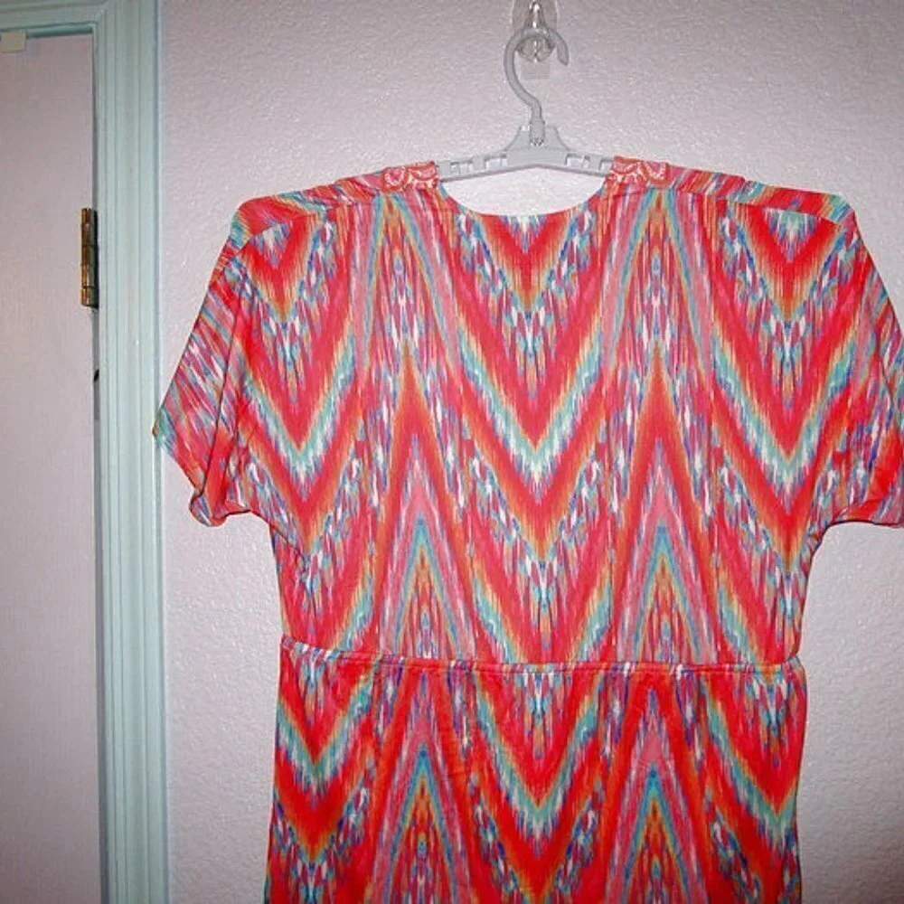 Coco Reef Beach Dress Size S Swim Cover Up Crochet Kimono Caftan Resortwear NEW